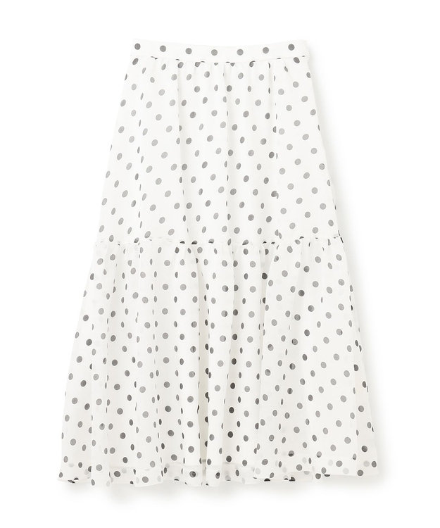 GRACE CONTINENTAL シアードットプリントスカート ホワイト