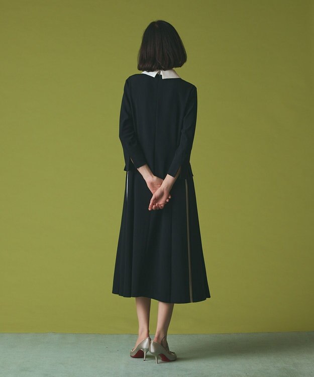 GRACE CONTINENTAL クレリックバイカラーワンピース ブラック