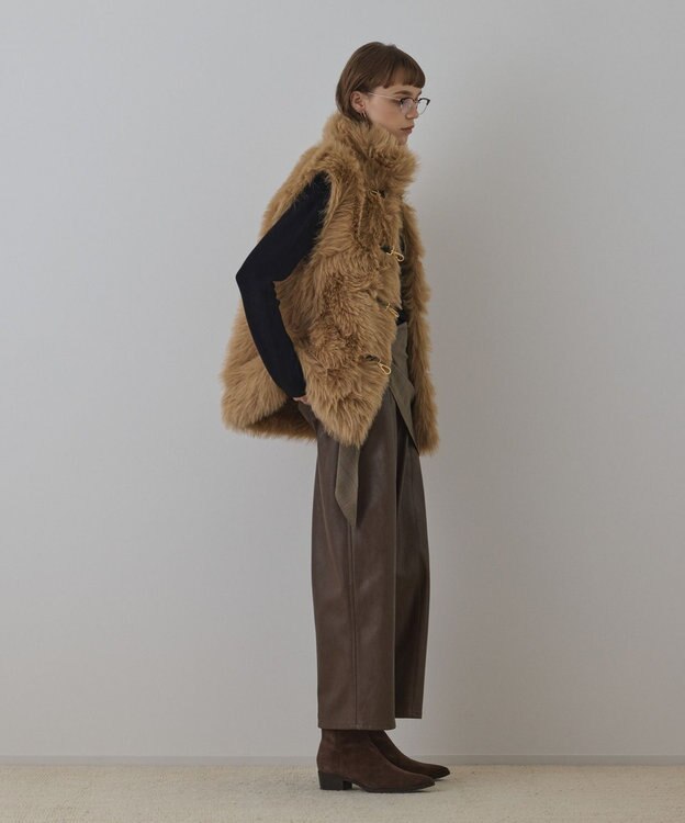 GRACE CONTINENTAL URBANCODE 衿付きジレ キャメル