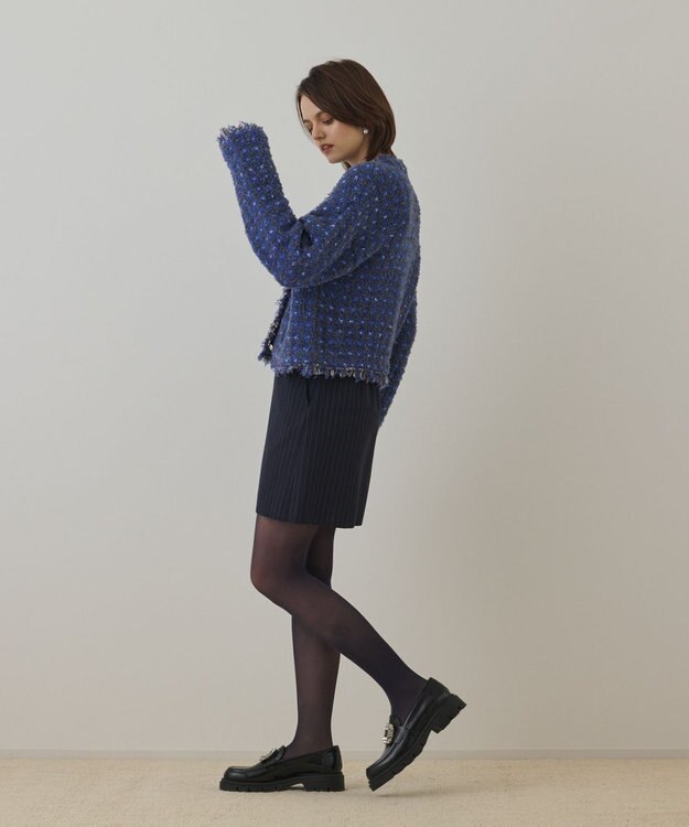 GRACE CONTINENTAL ウールギャバミニスカート ネイビー