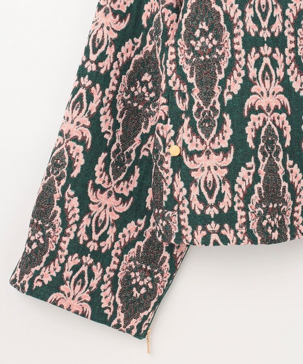 GRACE CONTINENTAL オーナメントジャガードジャケット グリーン