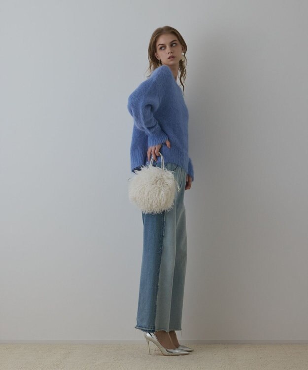 GRACE CONTINENTAL オーバーニットトップ ブルー