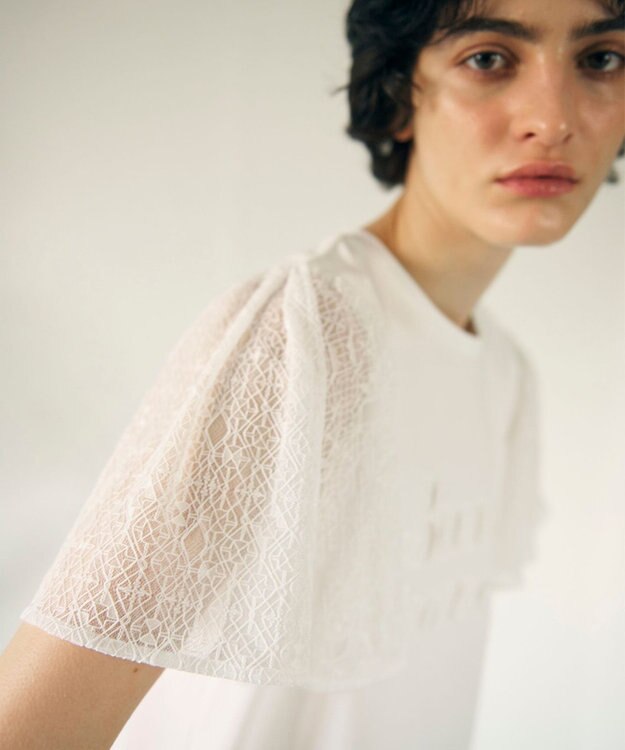 GRACE CONTINENTAL レースロゴTシャツ ホワイト