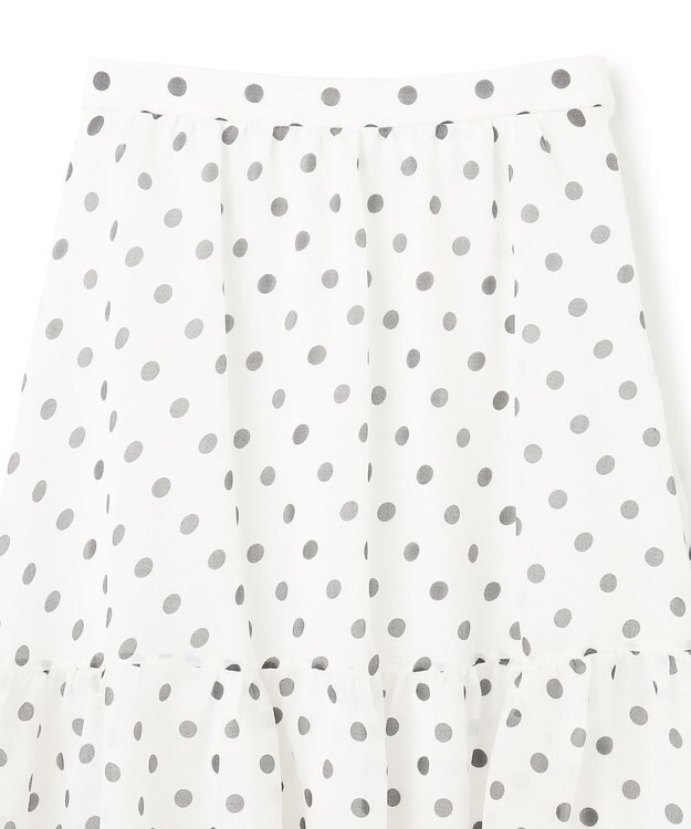 GRACE CONTINENTAL シアードットプリントスカート ホワイト