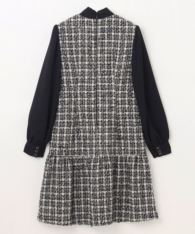 GRACE CONTINENTAL ツイードコンビワンピース ブラック