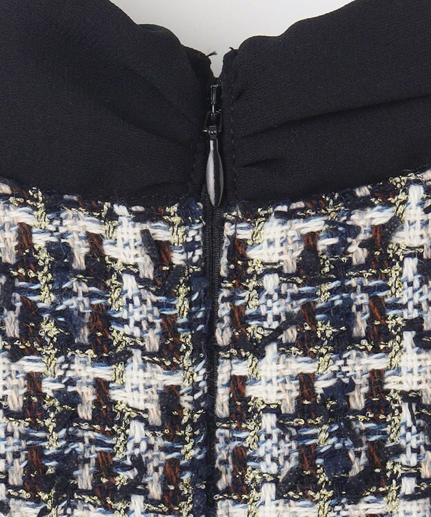 GRACE CONTINENTAL ツイードコンビワンピース ブラック