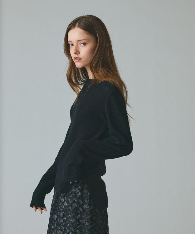 GRACE CONTINENTAL ボウ付ニットトップ ブラック