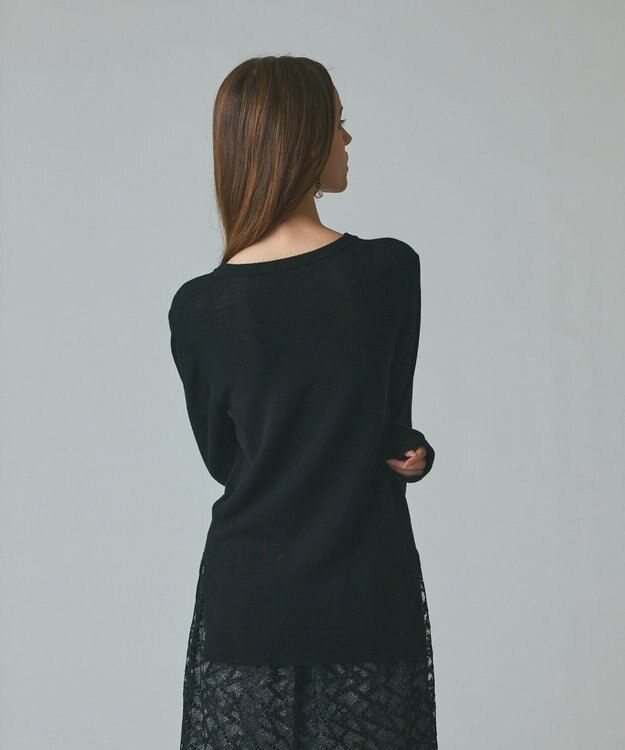 GRACE CONTINENTAL ボウ付ニットトップ ブラック
