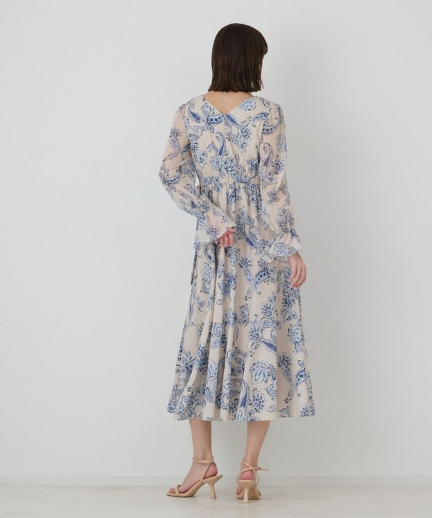 GRACE CONTINENTAL ペイズリーカシュクールワンピース ベージュ