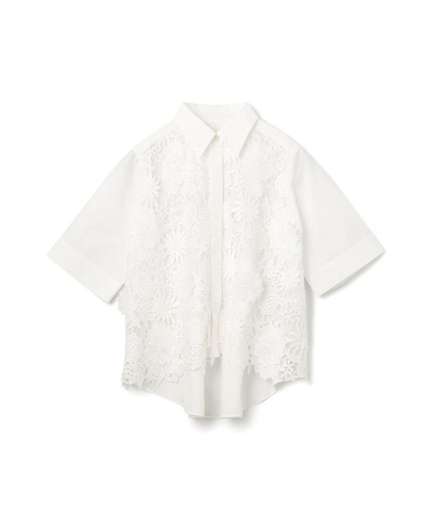 GRACE CONTINENTAL ケミカルフラワードレスシャツ ホワイト