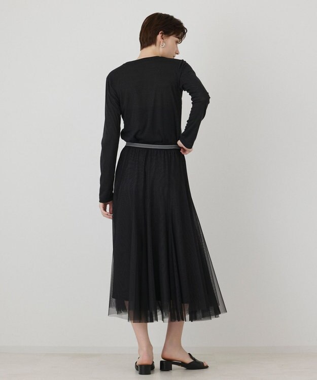 GRACE CONTINENTAL ラメクルーカットトップ ブラック