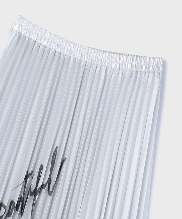 GRACE CONTINENTAL コラボロングプリーツスカート シルバー