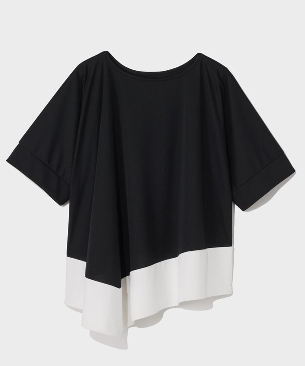 GRACE CONTINENTAL バイカラーアシメトップ ブラック