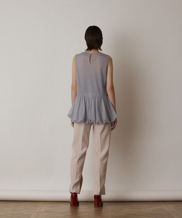 GRACE CONTINENTAL バルーンチュールトップ グレー