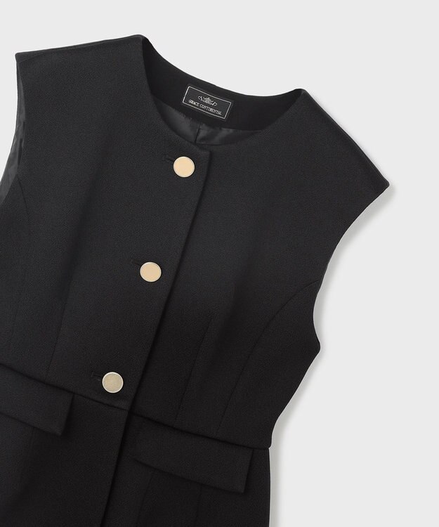 GRACE CONTINENTAL ダンボールニットジレジャケット ブラック