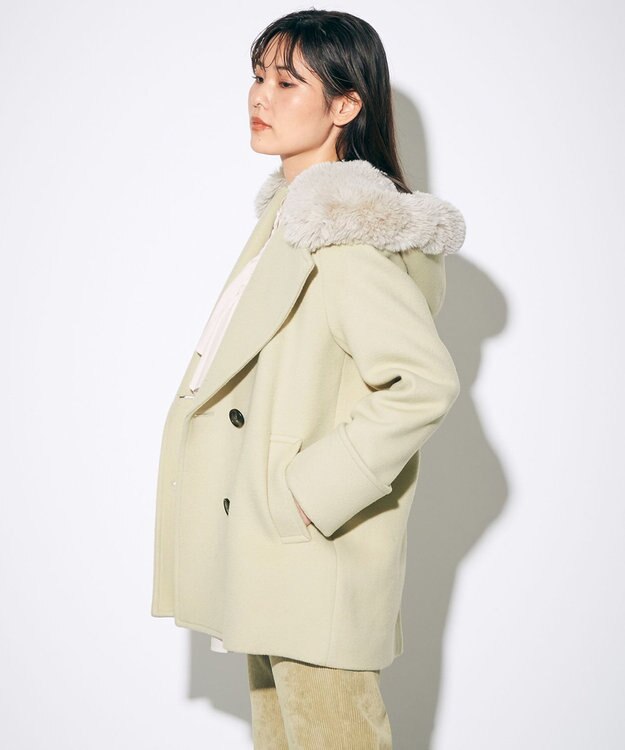 美品GRACE CONTINENTALフード付きファーコート ベージュ ファーフードコート / GRACE CONTINENTAL | GRACE CONTINENTAL