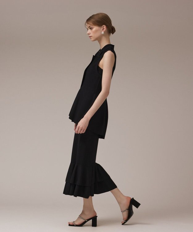 GRACE CONTINENTAL ティアードニットスカート ブラック