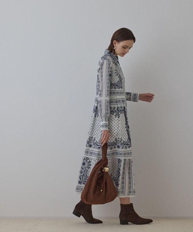 GRACE CONTINENTAL バンダナプリントシャツワンピース キナリ