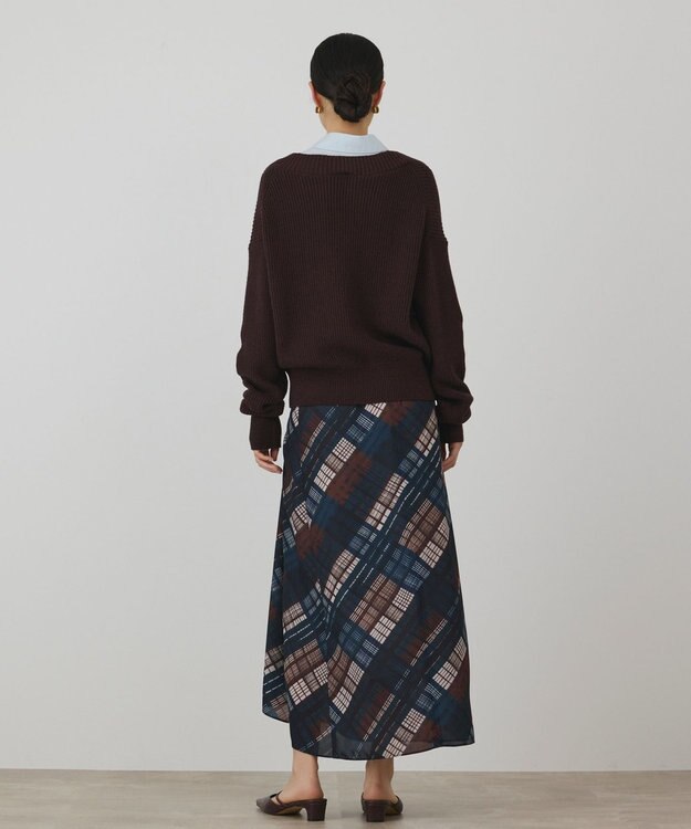 GRACE CONTINENTAL シャツカラーニットトップ ブラウン