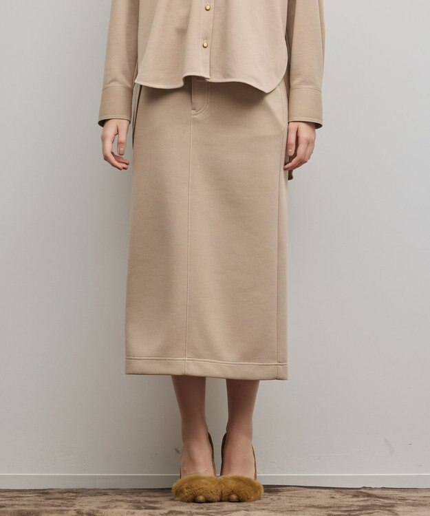 GRACE CONTINENTAL ジャージタイトスカート ベージュ