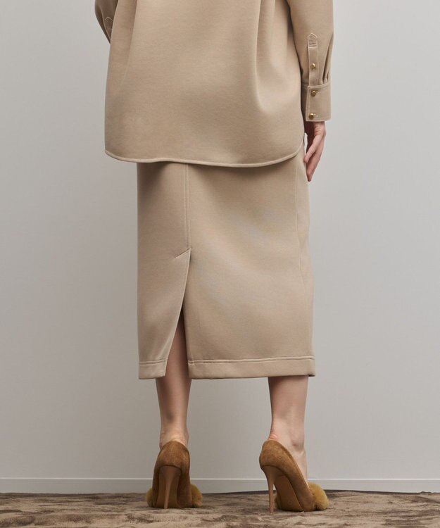 GRACE CONTINENTAL ジャージタイトスカート ベージュ