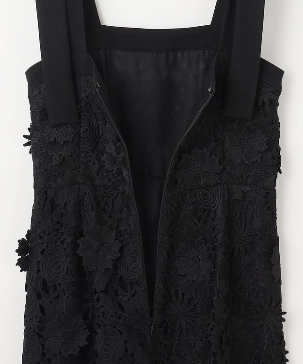 GRACE CONTINENTAL ケミカルフラワーレースワンピース ブラック