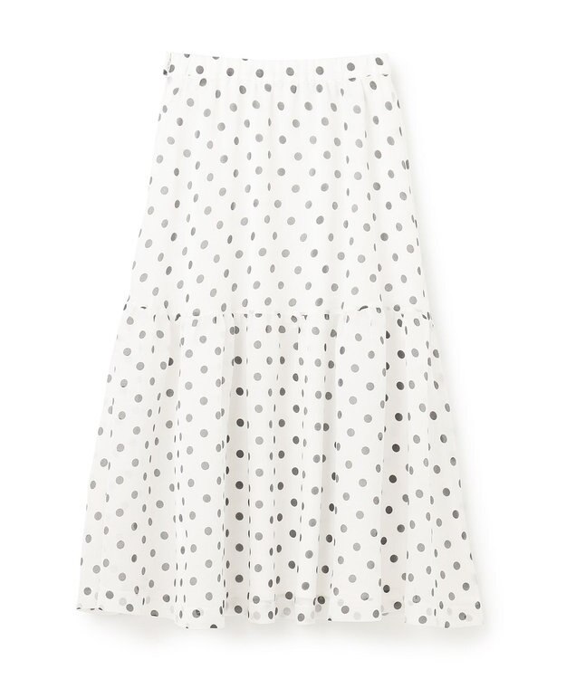 GRACE CONTINENTAL シアードットプリントスカート ホワイト