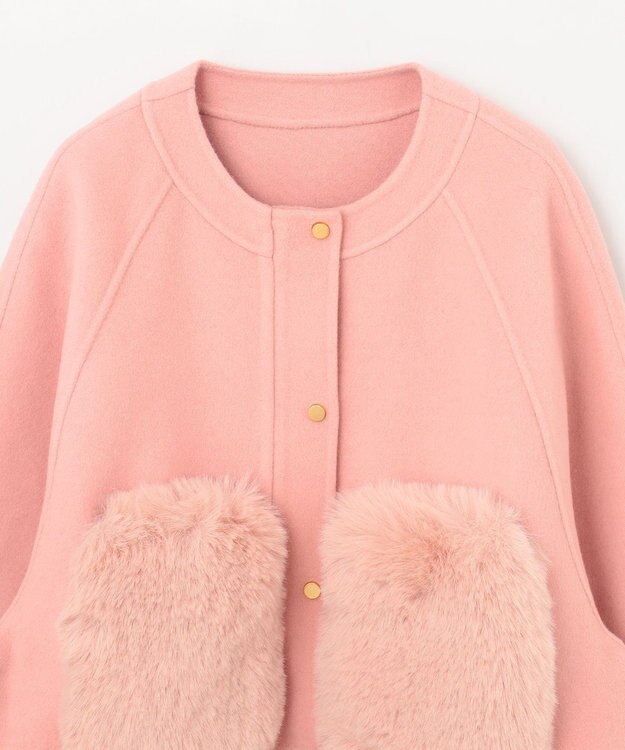 GRACE CONTINENTAL ファーポケットリバージャケット ピンク