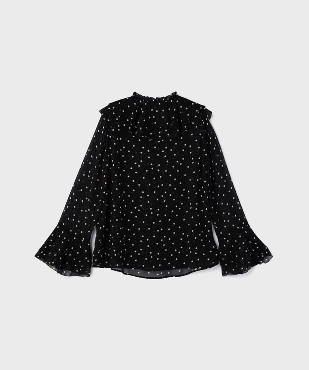 GRACE CONTINENTAL ラッフルドットトップ ブラック