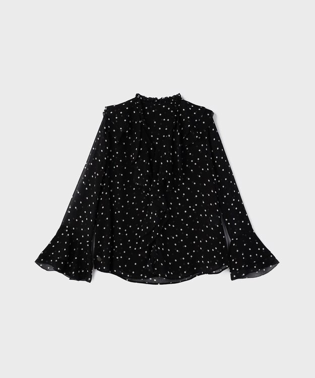 GRACE CONTINENTAL ラッフルドットトップ ブラック