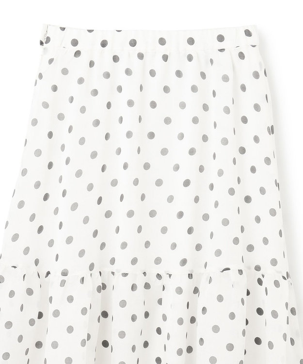 GRACE CONTINENTAL シアードットプリントスカート ホワイト
