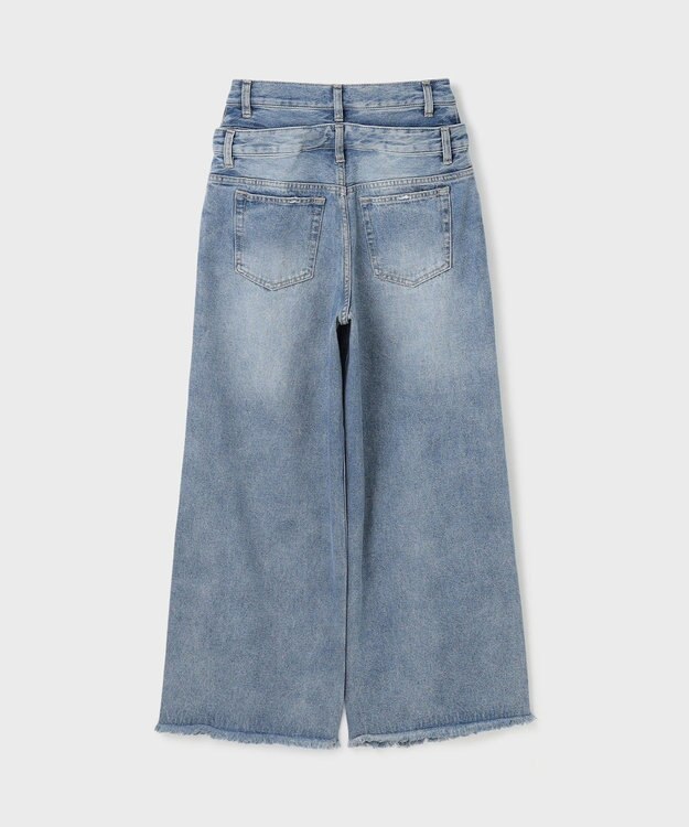 GRACE CONTINENTAL レイヤードデニムパンツ ブルー