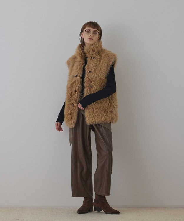 GRACE CONTINENTAL URBANCODE 衿付きジレ キャメル