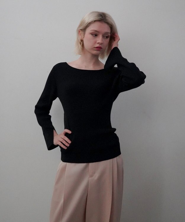 GRACE CONTINENTAL 綿カシミヤインナートップ ブラック