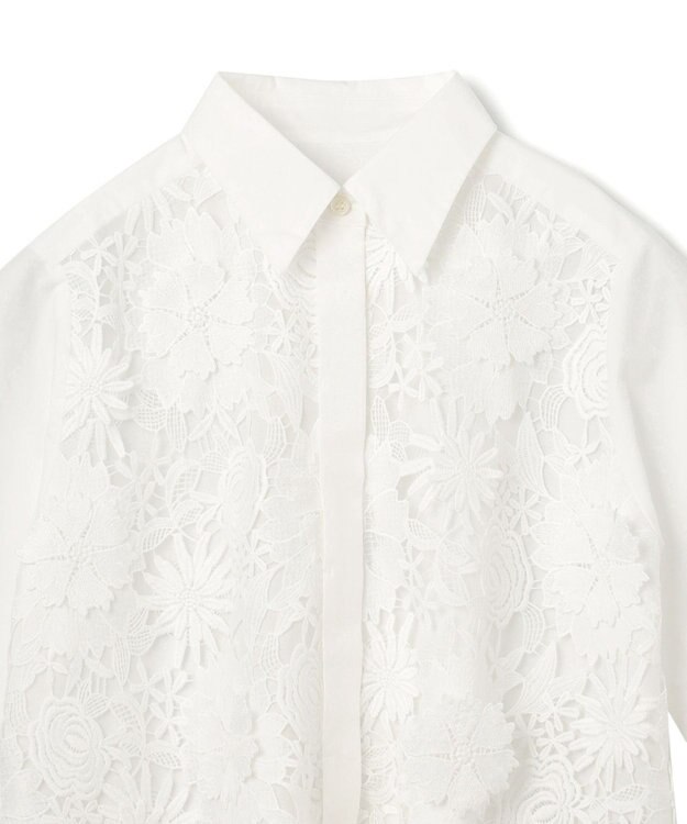 GRACE CONTINENTAL ケミカルフラワードレスシャツ ホワイト