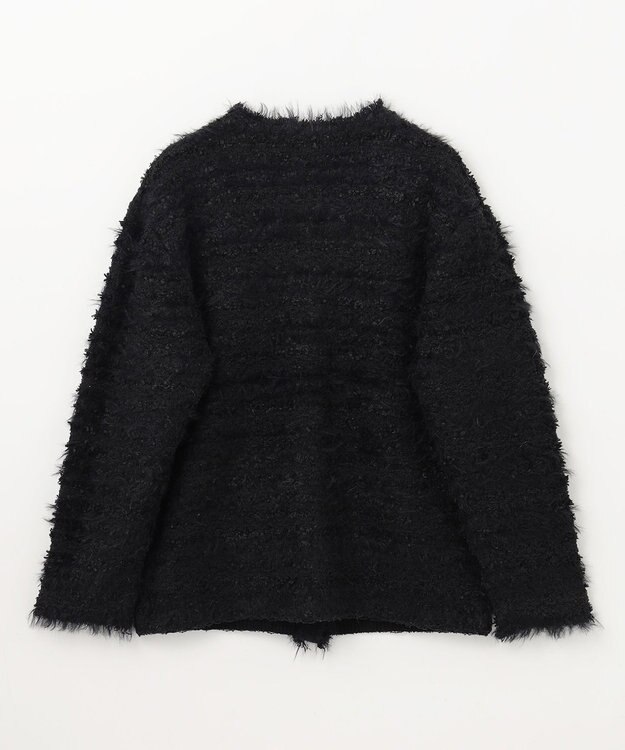 GRACE CONTINENTAL フェザーツイードニットカーディガン ブラック