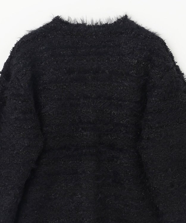 GRACE CONTINENTAL フェザーツイードニットカーディガン ブラック