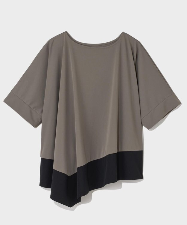 GRACE CONTINENTAL バイカラーアシメトップ カーキ