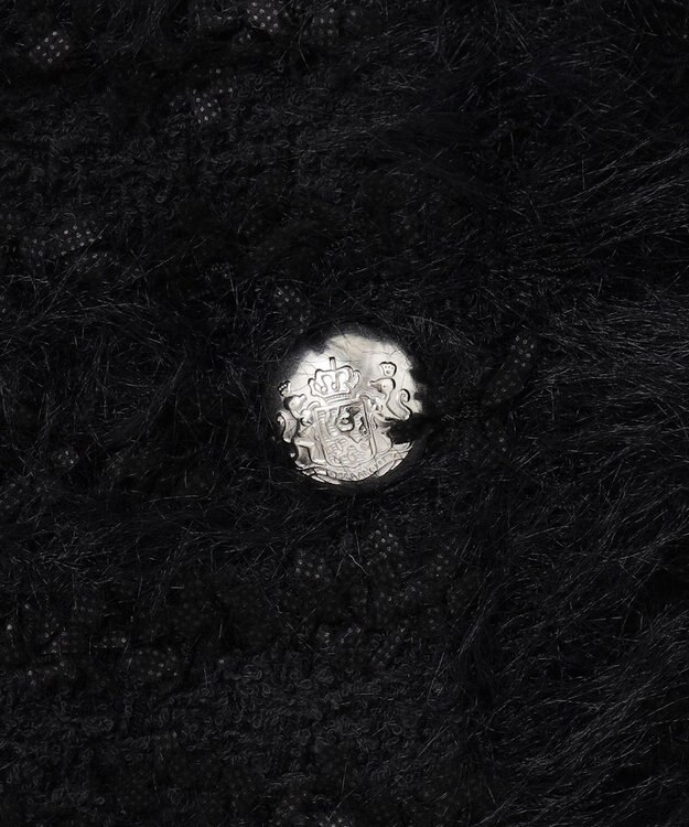 GRACE CONTINENTAL フェザーツイードニットカーディガン ブラック