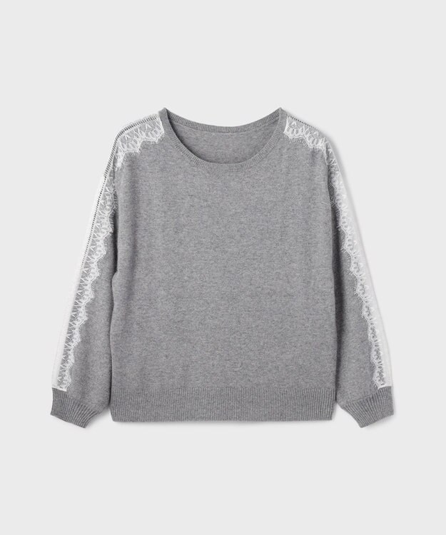 GRACE CONTINENTAL レーススリーブトップ グレー