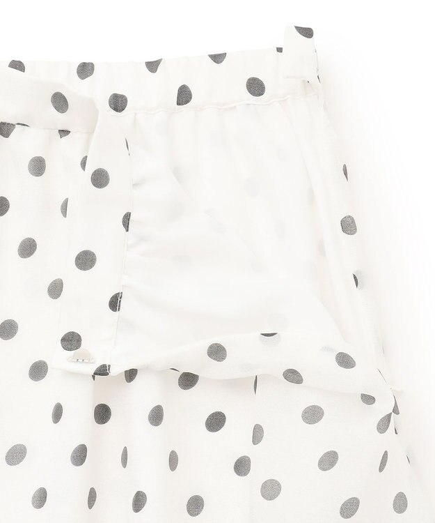 GRACE CONTINENTAL シアードットプリントスカート ホワイト