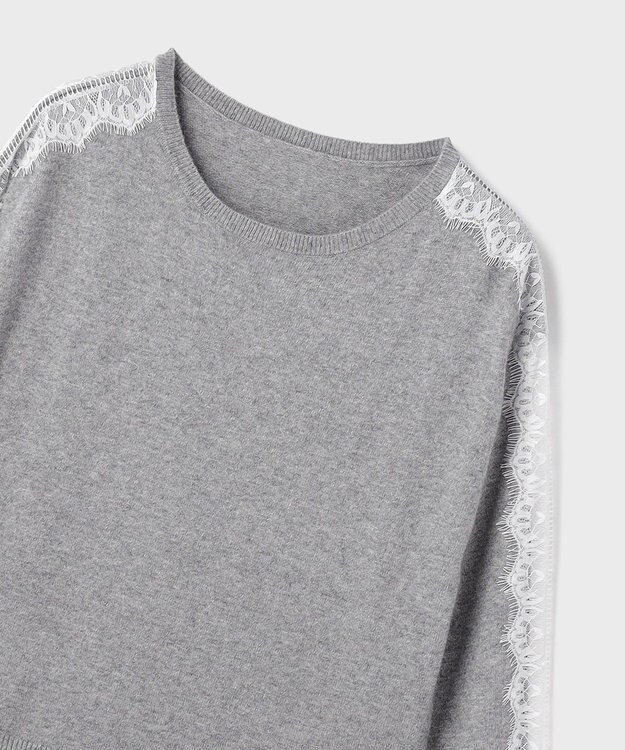 GRACE CONTINENTAL レーススリーブトップ グレー