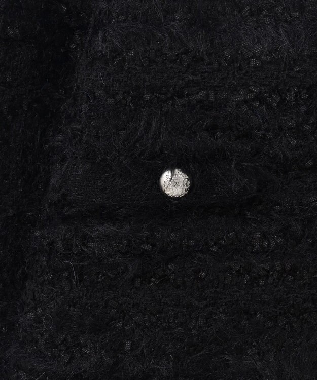 GRACE CONTINENTAL フェザーツイードニットカーディガン ブラック