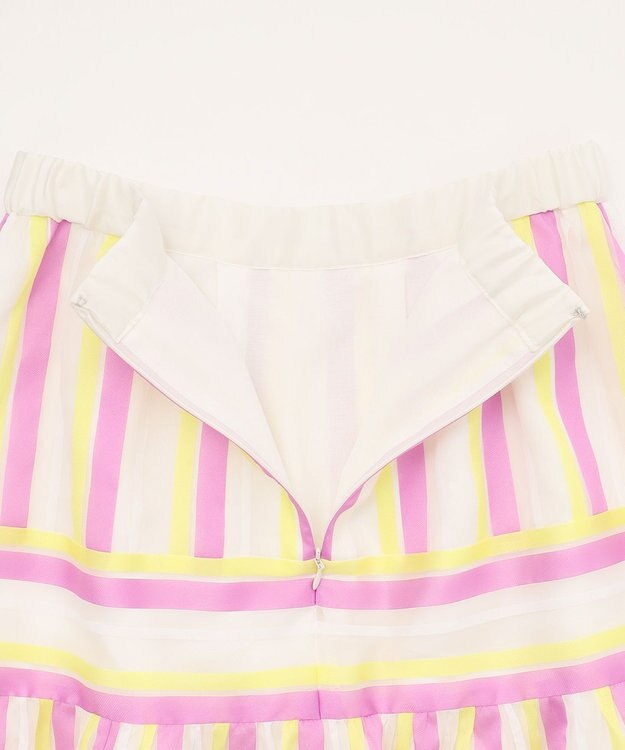 GRACE CONTINENTAL マルチシアーストライプスカート ピンク