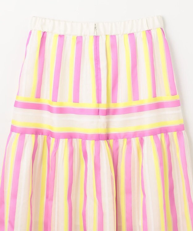 GRACE CONTINENTAL マルチシアーストライプスカート ピンク