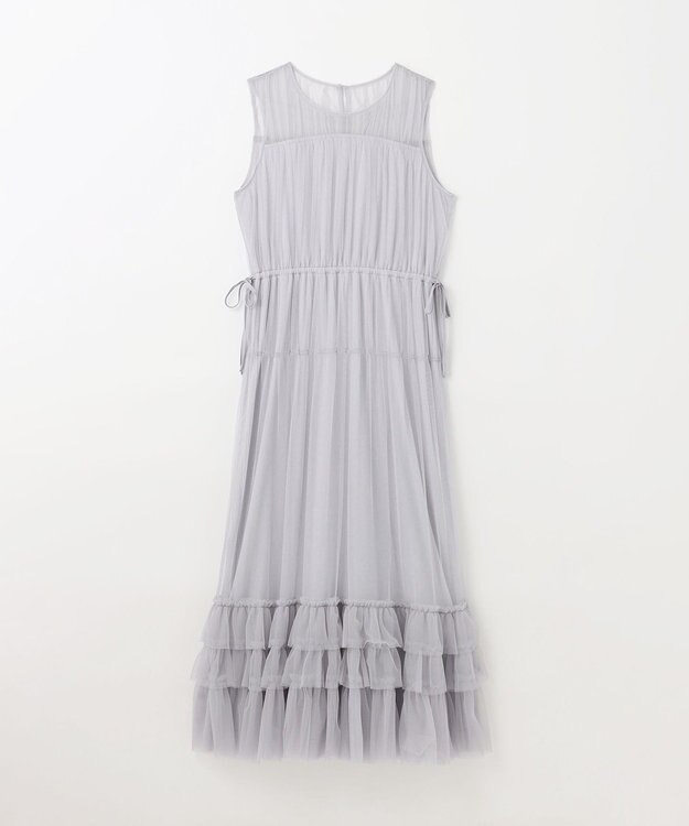 GRACE CONTINENTAL チュールティアードワンピース グレー