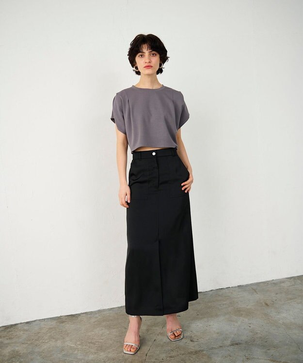 GRACE CONTINENTAL タックショートトップ グレー