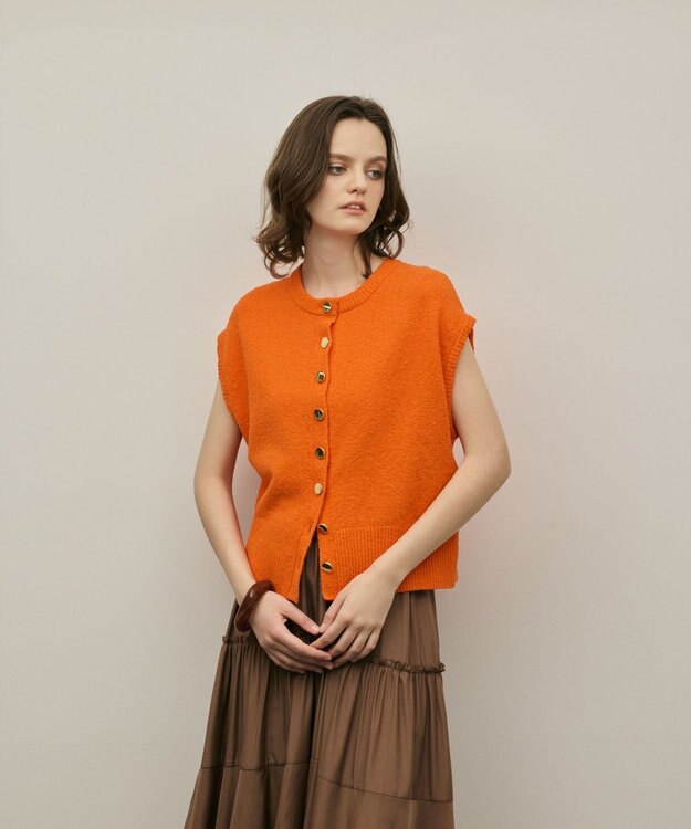 GRACE CONTINENTAL ブークレニットベスト オレンジ