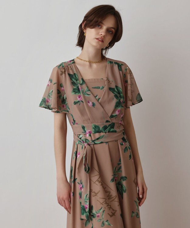 GRACE CONTINENTAL プリントセパレートワンピース ブラウン