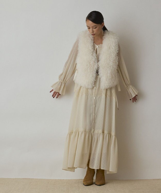 GRACE CONTINENTAL ショ－トファ－ジレ キナリ